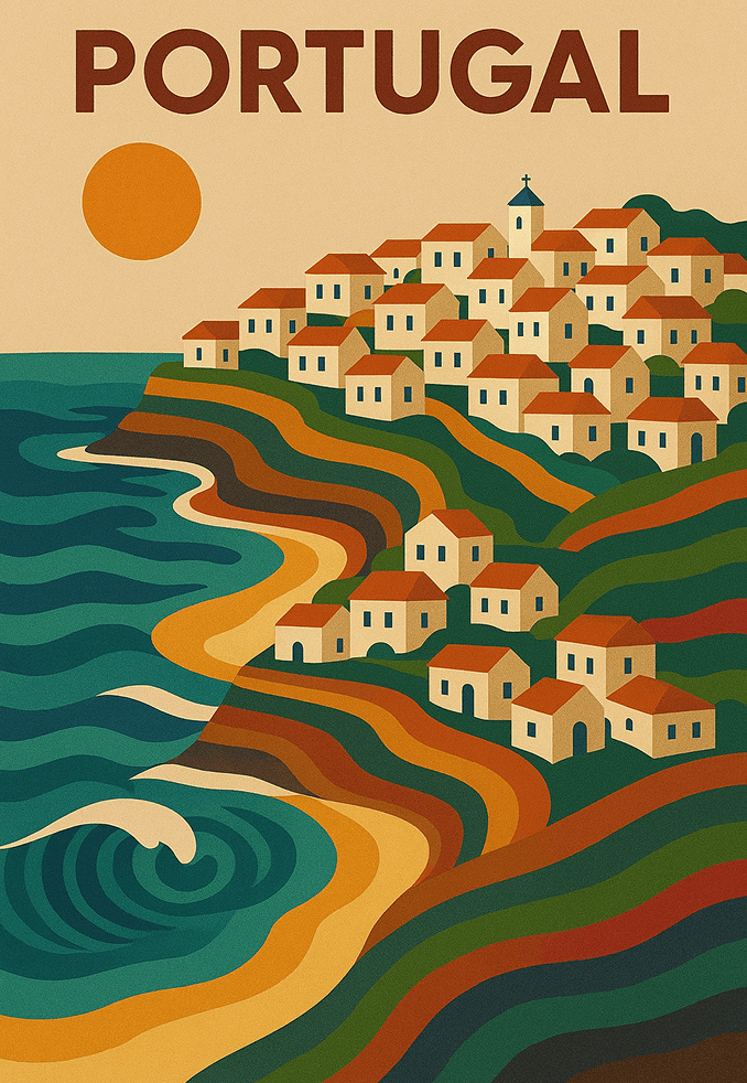 Colorful mountain illustration